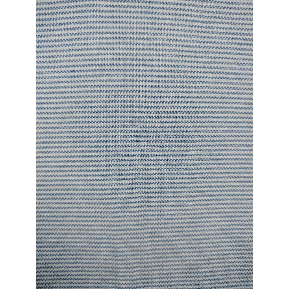 Banana Republic Polo Shirt Mens Medium Blue Stripe Organic Cotton Pique Pocket